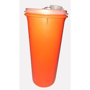 Tupperware Orange Plastic Tumbler With Sealable Lid For Drinks 16 Oz Capacity Di